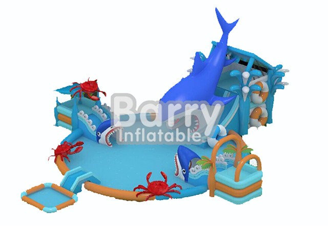 New Design Blue Shark Inflatable Amusement Park Toys BY-AWP-045